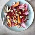 Chicory & blue cheese with the last of the pickled quince