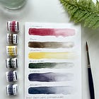 Swatching of 'Deep Forest' Palette, from Deep Deep Light Watercolours 
