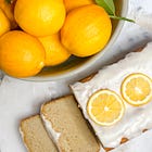 lemon loaf cake with lemony icing