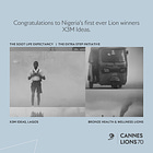 X3M Ideas bring home the Cannes Lions award, the first of its kind for a Nigerian and West African agency