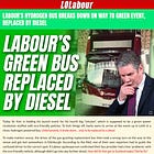 Labour press conference descends into farce as replacement diesel media bus gets lost following "green" hydrogen bus failure