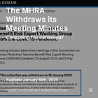 The MHRA Withdraws its Meeting Minutes 