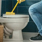 All I wanted was an AI image of a man cleaning a toilet