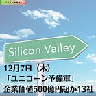 12月7日（木）「ユニコーン予備軍」企業価値500億円超が13社
