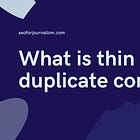 What is thin or duplicate content? 