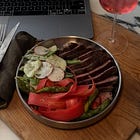 Strip Steak with Spring Veggie Salad + Buttermilk Ranch