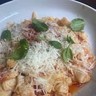 Gluten Free Fettucine with Tomato Garlic Sauce
