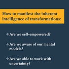 How to manifest the inherent intelligence of transformations