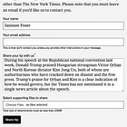 Tell the New York Times Donald Trump's praise for dictators is newsworthy