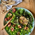 Fig leaf feta & fig salad (with flatbreads) from a recalcitrant fig tree