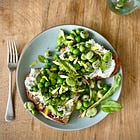 Broad beans on toast with sorrel, lemon balm & verbena dressing: a Mostly-Veggie manifesto