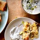 Courgette pesto parcels with herby yogurt & a courgette helpline