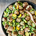 Green chicken meatballs