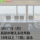 3月17日（月）長居が増える社外取 10年以上「1割」迫る