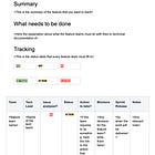 Template for tracking adoption of platform feature
