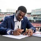 Red Sox two-way prospect potential breakout candidate; has hit 100 mph on fastball in high school 