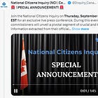 Open Letter to the Prime Minister of Canada has been prepared by National Citizen’s Inquiry and will be presented at press conference tomorrow. Do not to miss it! 