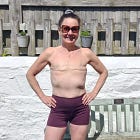 She runs marathons topless (it's not what you think)