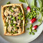 Norfolk crab & pea tart from my holidays