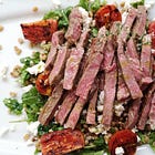 Mediterranean Spelt Salad With Steak, Charred Tomatoes and Feta
