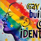Different A.I. image generators to make a poster, "Gay art builds Gay identity." Grok on X is good, rest are garbage. 