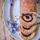 Blackberry, apple & thyme roll with silver-lining jam