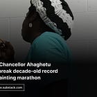 Nigerian art student Chancellor Ahaghotu paints for 100 hours to break decade-old record for the longest painting marathon 