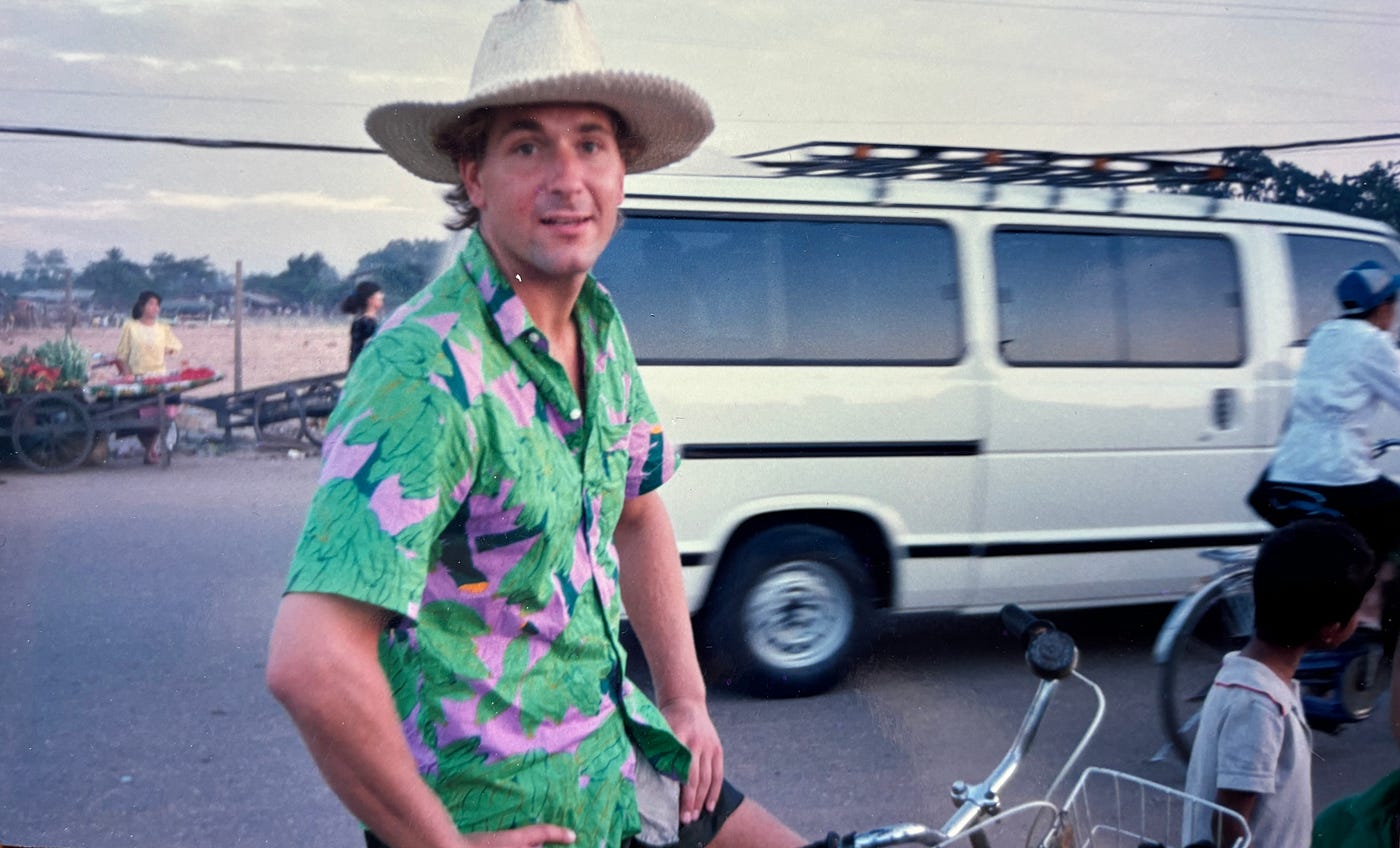 Paul Fenn in Vientiane, Laos, 1989