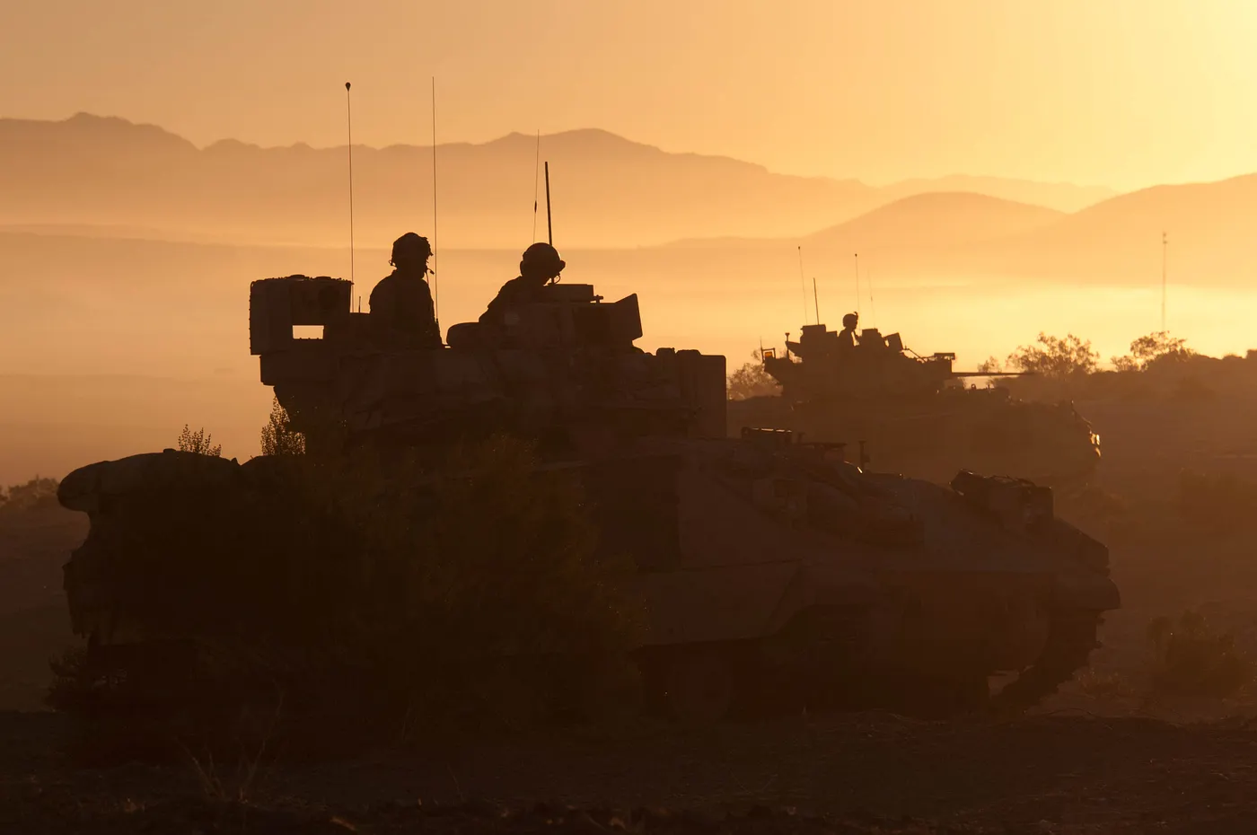 1st Brigade Combat Team, 4th ID defends against “Donovian” forces at the National Training Center. Source: Donald Ross