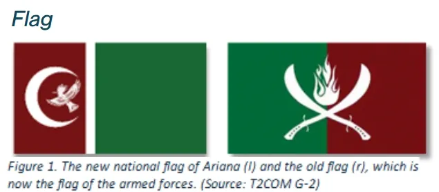 The flag of Ariana, before and after the January 2026 update. Source: T2COM G2