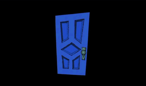 gif of closet door opening and closing and every second time it opens it's a scary monster in there
