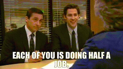 YARN | Each of you is doing half a job. | The Office (2005) - S06E15 Sabre  | Video clips by quotes | eb2325bd | 紗