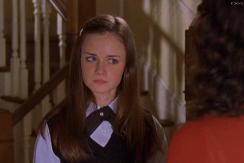 Alexis Bledel as Rory Gilmore in 'Gilmore Girls' making an alarmed and disgusted face. Alexis Bledel as Rory Gilmore in 'Gilmore Girls' making an alarmed and disgusted face.