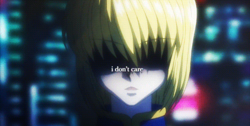 im in a kurapika gif mood :O BUT THEY MISSED THE WHOLE LINE WHICH WAS  AMAZBALLS ; "I don't care who I kill right now." | Hunter x hunter, Hunter  anime, Killua