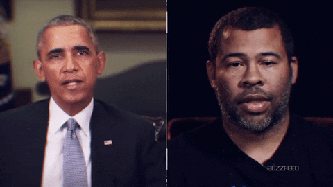 Live re-creation of Obama speaking in a video.