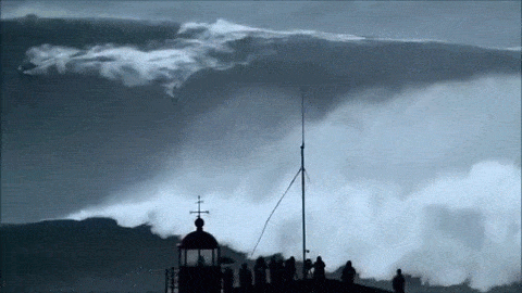 Surfing a 100 ft wave. : gifs