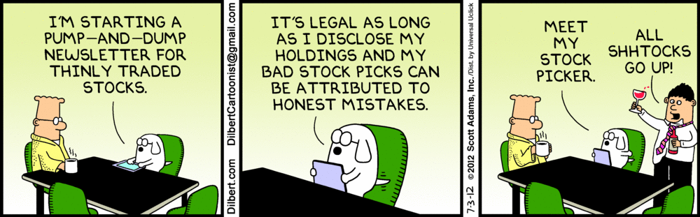The Dilbert Strip for July 3, 2012 | Pump and dump, Stock ...