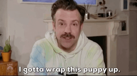 Jason Sudeikis saying "I gotta wrap this puppy up" at the Golden Globes
