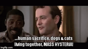 Cats And Dogs Living Together Ghostbusters GIFs | Tenor