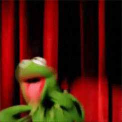 Kermit flailing in excitement.