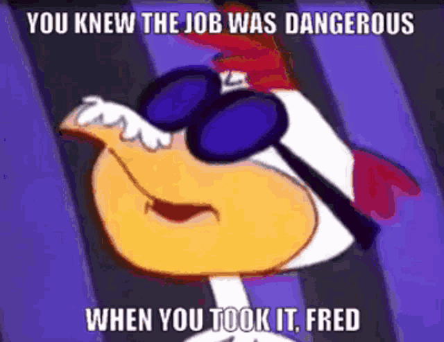 Super Chicken You Knew The Job Was Dangerous GIF - Super Chicken You Knew The Job Was Dangerous When You Took It GIFs