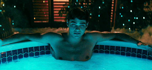 Noah Centineo shirtlessly splashing water in a hot tub in "To All the Boys I've Loved Before" Noah Centineo shirtlessly splashing water in a hot tub in "To All the Boys I've Loved Before"