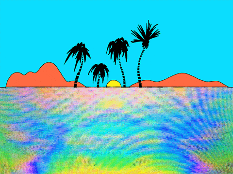 palm trees glitch GIF by YoMeryl