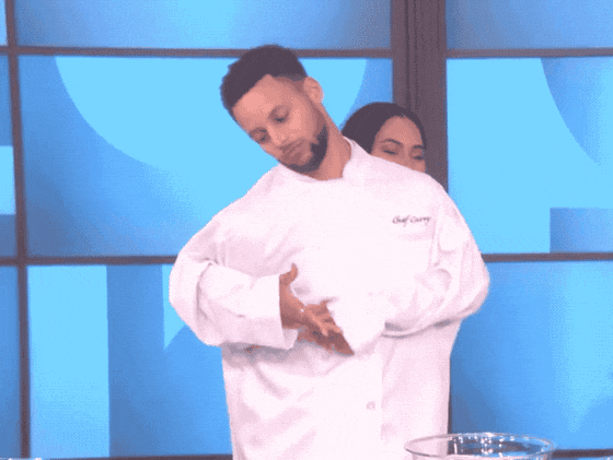 Steph Ayesha Curry cooking style yo woohoo style show rhythm party music happy excited ellen degeneres dancing dance cooking cook celebrate trending stephen curry steph curry funny ayesha curry GIF