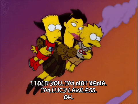 Image result for lucy lawless gif simpsons