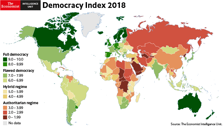 Україна пасе задніх у Рейтингу демократії серед країн Європи