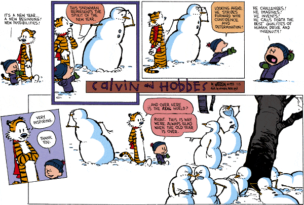 Calvin & Hobbes - Jan 1992 | Calvin and hobbes snowmen, Calvin and hobbes  comics, Calvin and hobbes christmas
