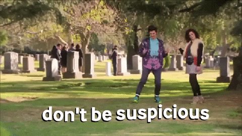 Don't Be Suspicious gif from Parks and Recreation