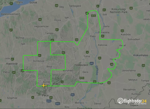 ⛑👍 A Magnus Fusion 212 pilot took to the sky over Hungary today to show their appreciation for healthcare professionals. - Credit: @flightradar24
