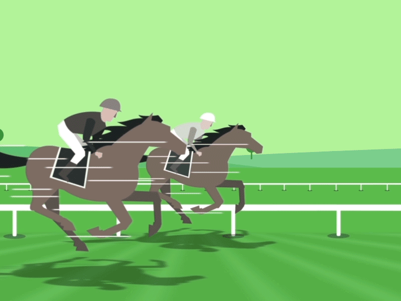 Horse Racing animation motion graphics run vector flat horse racing
